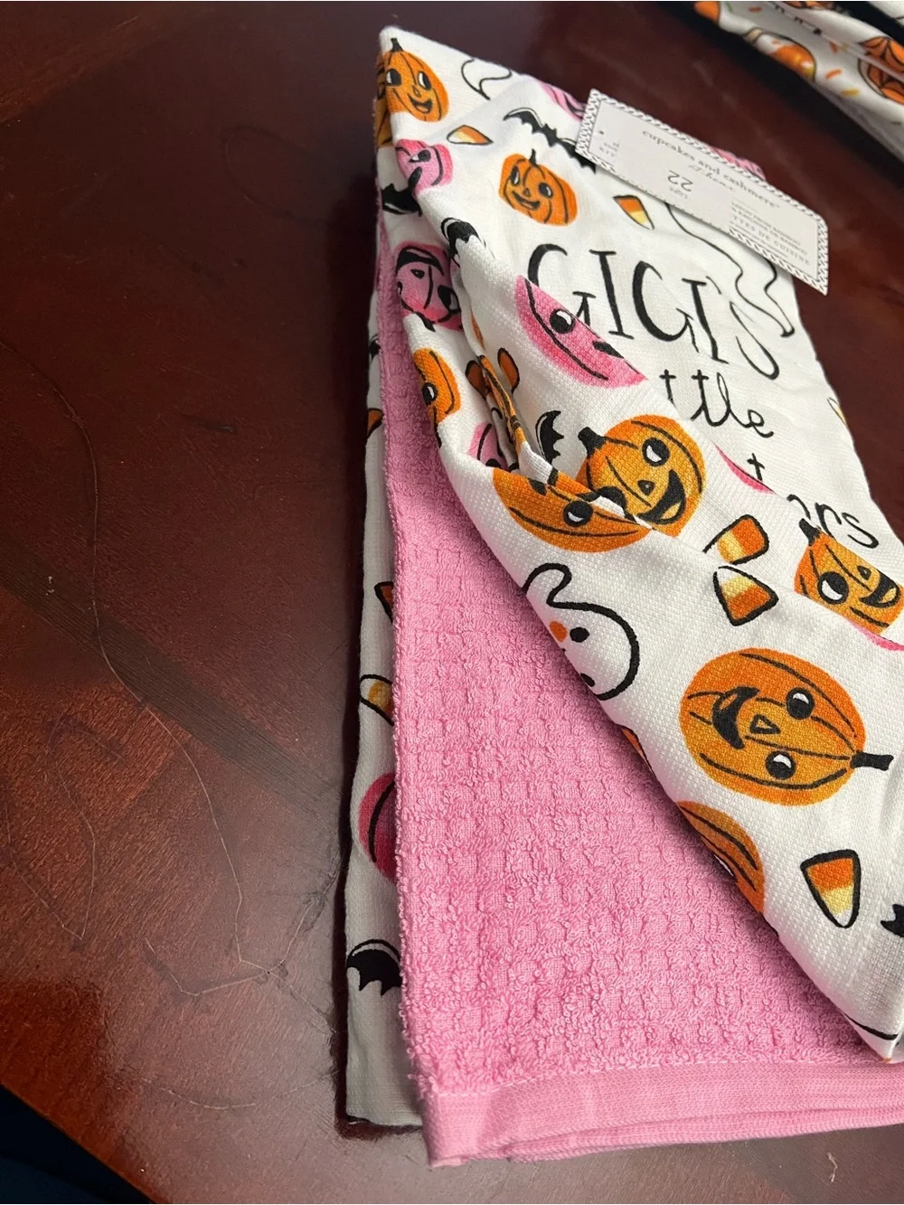 Gigi's Little Monsters 3-Piece Halloween Bamboo Towel Set - Pink & White